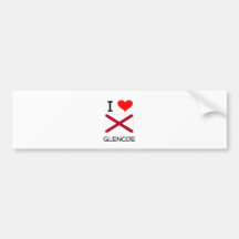 I Love GLENCOE Alabama Bumper Sticker