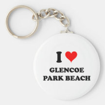 I Love Glencoe Park Beach Illinois Keychain
