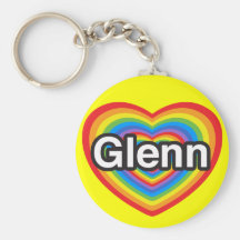 I love Glenn. I love you Glenn. Heart Keychains