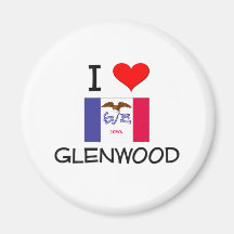 I Love GLENWOOD Iowa Refrigerator Magnets