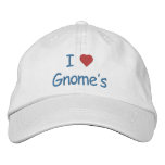 I Love Gnome's embroidered hats