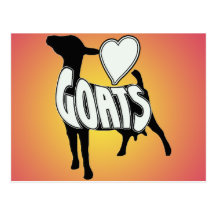 I LOVE GOATS LOGO ICON POSTCARDS