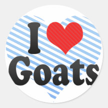 I Love Goats Round Sticker