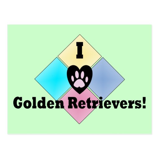 I Love Golden Retrievers Postcard