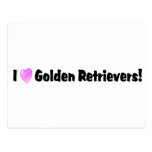 I Love Golden Retrievers Postcard