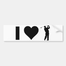I Love Golf Bumper Stickers