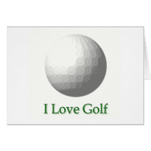 I Love Golf Design Greeting Card