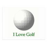 I Love Golf Design Postcard