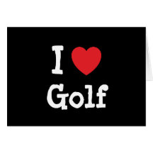 I love Golf heart custom personalised Greeting Cards