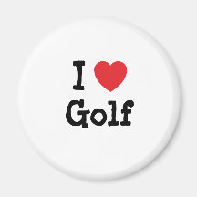 I love Golf heart custom personalised Fridge Magnet