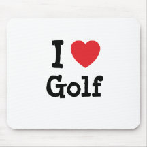 I love Golf heart custom personalised Mouse Mats