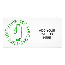 I love golf! personalized photo card