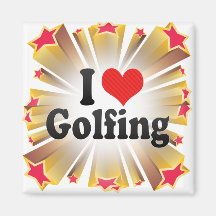 I Love Golfing Refrigerator Magnets