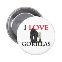 I Love Gorillas Buttons