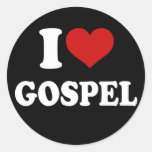 I Love Gospel Round Stickers