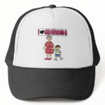 I Love Grandma Brown Haired Boy Hats