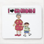 I Love Grandma Brown Haired Boy Mouse Pad