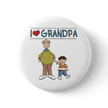 I Love Grandpa Brown Haired Boy Pins
