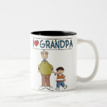 I Love Grandpa Brown Haired Boy Coffee Mug