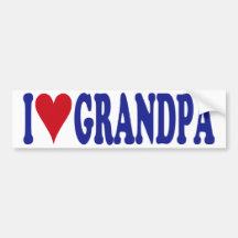 I Love Grandpa Bumper Sticker