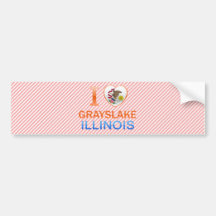 I Love Grayslake, IL Bumper Stickers