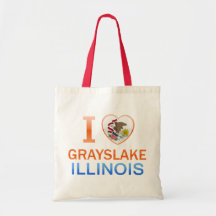 I Love Grayslake, IL Canvas Bags