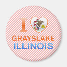 I Love Grayslake, IL Refrigerator Magnet