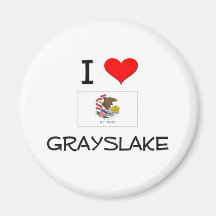 I Love GRAYSLAKE Illinois Fridge Magnets