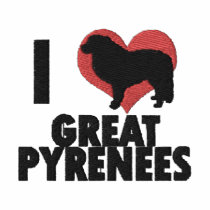 I Love Great Pyrenees Embroidered T-Shirt