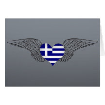 I Love Greece -wings Card