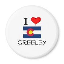 I Love GREELEY Colorado Refrigerator Magnet