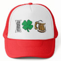 I Love Green Beer hats