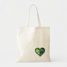 I Love Green Canvas Bags