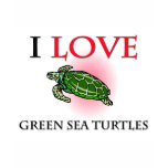 I Love Green Sea Turtles t-shirts
