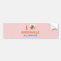 I Love Greenville, IL Bumper Stickers