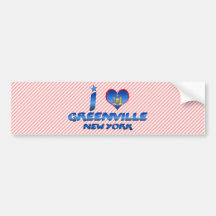 I love Greenville, New York Bumper Stickers