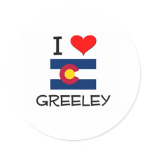 I Love GREENWOOD VILLAGE Colorado Round Sticker