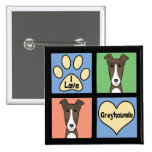 I Love Greyhounds Button