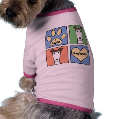 I Love Greyhounds Pet Clothes by dogcartoons