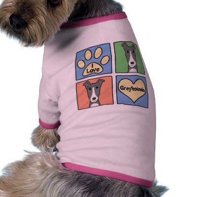 I Love Greyhounds Pet Tee Shirt by dogcartoons