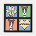 I Love Greyhounds Fridge Magnets