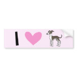 I Love Greyhounds / Whippets / Italian Greyhounds bumper stickers