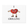 i love grilling post card