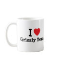 I love Grizzly Bears heart custom personalized mugs