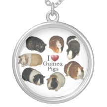 I Love Guinea Pig Necklace