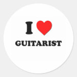 I Love Guitarist Round Sticker