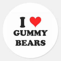 I Love Gummy Bears Stickers