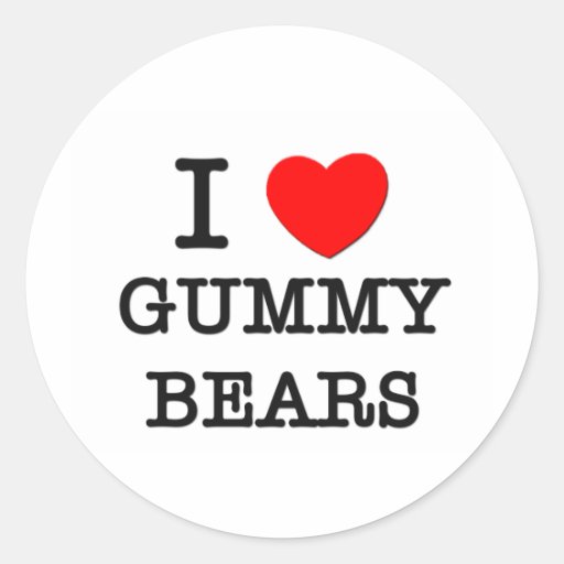 I Love Gummy Bears Stickers
