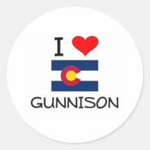 I Love GUNNISON Colorado Stickers