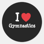 I love Gymnastics heart custom personalised Round Stickers